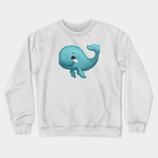 Cute Whale Drawing Crewneck Sweatshirt